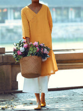 Load image into Gallery viewer, V-neck tunics with double pockets