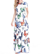 Load image into Gallery viewer, Casual Round Neck Pocket Floral Dress
