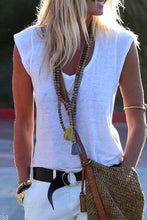 Load image into Gallery viewer, Camiseta lisa sin mangas con cuello de pico