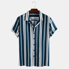 Load image into Gallery viewer, Camisa casual masculina com estampa listrada