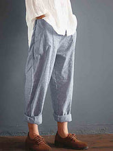 Load image into Gallery viewer, Loose cotton and linen trousers