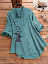 Load image into Gallery viewer, Animal print t-shirt long button color shirt