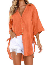 Load image into Gallery viewer, Camisa Irregular Feminina com Arco Simples de Breasted