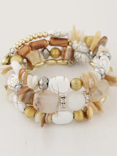 Load image into Gallery viewer, Bohemian wind agate shell crushed stone elastic stone multilayer elastic bracelet for women