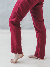 Load image into Gallery viewer, Calças femininas de linho com bolso plus size