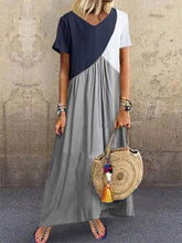 Load image into Gallery viewer, Vestido longo feminino tamanho plus com decote em V para combinar