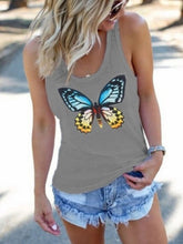 Load image into Gallery viewer, Cárdigan sin mangas con estampado de mariposas para mujer