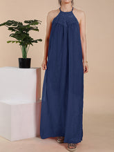 Load image into Gallery viewer, Vestido feminino com recortes em algodão e renda rendada