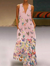 Load image into Gallery viewer, Vestido boho com estampa borboleta para mulher