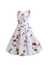 Load image into Gallery viewer, Low-rise retro dress with butterfly print