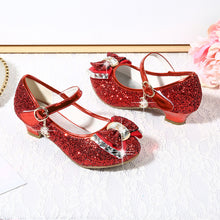 Load image into Gallery viewer, Girl's bow tie sequins shoes