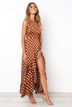 Load image into Gallery viewer, Vestido irregular sin mangas con cuello en V y lunares bohemios