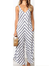 Load image into Gallery viewer, Striped jumpsuit with pocket