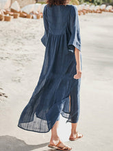 Load image into Gallery viewer, Vestido feminino largo de algodão e linho