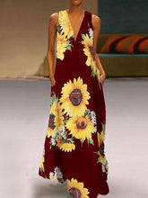 Load image into Gallery viewer, Vestido feminino com estampa de girassol