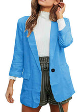 Load image into Gallery viewer, Women's long-sleeved cotton and linen suit jacket