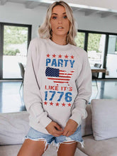Load image into Gallery viewer, PARTY LIKE IT'S 1776 American Flag Print Sweatshirt for Women
