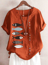 Load image into Gallery viewer, Casual fish print shirt
