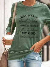 Load image into Gallery viewer, Way Maker Lyrics Faith Moletom de manga comprida feminino
