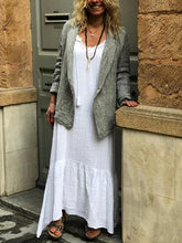 Load image into Gallery viewer, Vestido de borlas de algodón y lino para mujer
