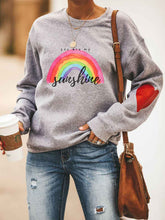 Load image into Gallery viewer, Moletom feminino You Are My Sunshine Rainbow Love Print
