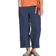 Load image into Gallery viewer, Irregular hemp pants with pockets
