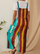 Load image into Gallery viewer, Wide-leg printed cotton and linen jumpsuit
