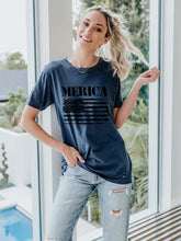 Load image into Gallery viewer, Women's Merica Flag Print Tee
