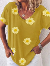 Load image into Gallery viewer, Camiseta holgada holgada con estampado de margaritas
