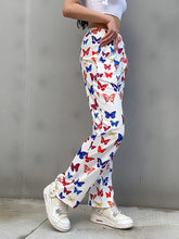 Load image into Gallery viewer, Pantalones de yoga sueltos con estampado de mariposas para mujer

