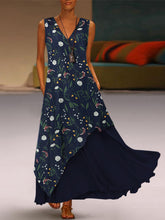 Load image into Gallery viewer, Women's Double Printed V-Neck Pocket Dress
