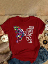 Load image into Gallery viewer, Camisa de algodón con estampado de letras de mariposas

