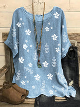 Load image into Gallery viewer, Camisa de mujer de lino y algodón estampada
