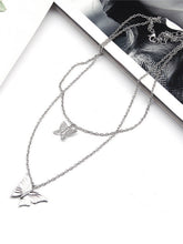 Load image into Gallery viewer, Double butterfly necklace for women
