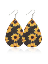 Load image into Gallery viewer, Brincos de couro para flores de crisântemo girassol
