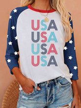 Load image into Gallery viewer, Top feminino com estampa estrela em contraste de manga comprida
