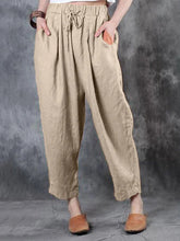 Load image into Gallery viewer, Stretch linen and cotton bandage pants for women
