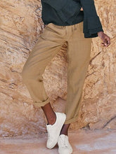 Load image into Gallery viewer, Women's cotton and linen pants with drawstring
