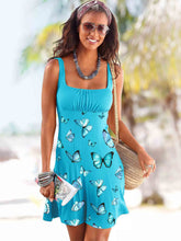 Load image into Gallery viewer, Vestido de playa ajustado con estampado de mariposas
