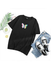 Load image into Gallery viewer, Colorful reflective butterfly T-shirt
