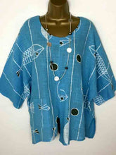 Load image into Gallery viewer, Printed cotton and linen T-shirt
