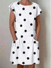 Load image into Gallery viewer, Vestido feminino de bolinhas solto de algodão
