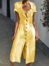 Load image into Gallery viewer, Women's buttoned cotton shirt dress
