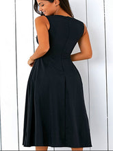 Load image into Gallery viewer, Moda feminina elegante vestido grande swing sem mangas
