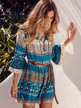 Load image into Gallery viewer, Vestido de vacaciones de playa con estampado bohemio para mujer
