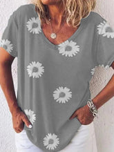 Load image into Gallery viewer, Camiseta holgada holgada con estampado de margaritas
