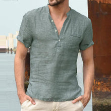 Load image into Gallery viewer, Camiseta casual masculina de linho
