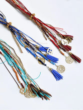 Load image into Gallery viewer, Metal Rice Pearl Necklace Sweater Chain Necklace with Tassels
