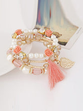 Load image into Gallery viewer, Women Metal Crystal Pearl Leaf Temperament Acorn Multilayer Bracelet
