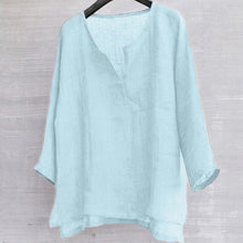 Load image into Gallery viewer, Lightweight and comfortable loose fit solid linen T-shirt
